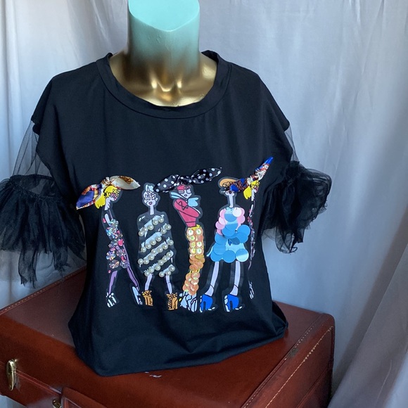 Ruffle sleeve fashion detailed  top - Picture 6 of 6